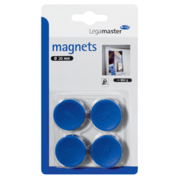 Magneet Legamaster 30mm 850gr blauw 4stuks