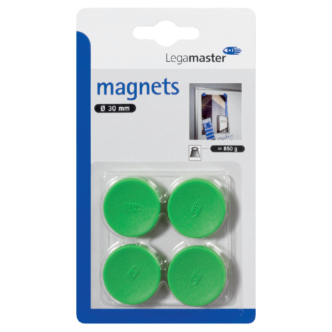 Aimant Legamaster 30mm 850g 4 pièces vert