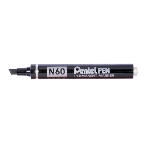 Viltstift Pentel N60 schuin 1.2-6mm zwart