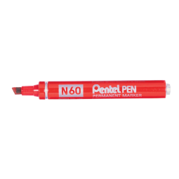 Viltstift Pentel N60 schuin 1.2-6mm rood