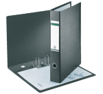 Leitz 1072 A3 180° Lever Arch File without slots or reinforcements 77mm A3 straight black cardboard
