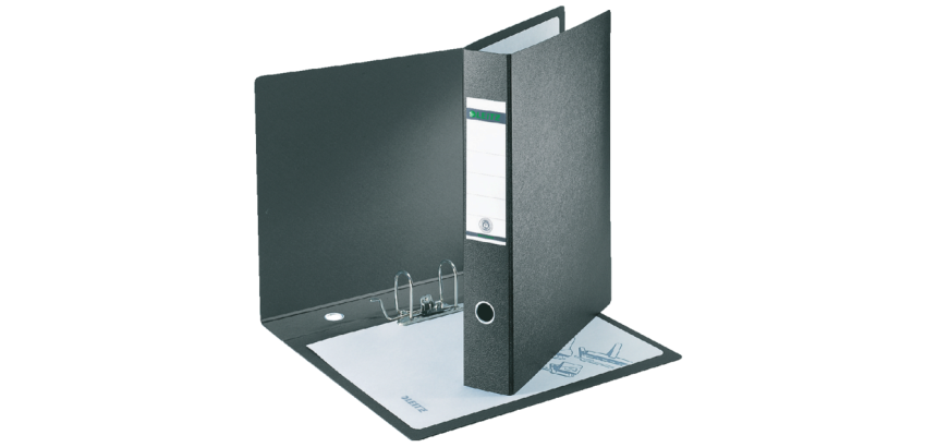 Leitz 1072 A3 180° Lever Arch File without slots or reinforcements 77mm A3 straight black cardboard