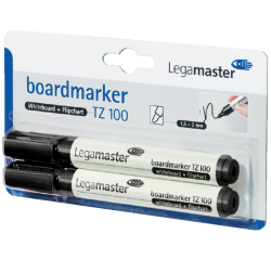 Whiteboardmarker Legamaster TZ 100 rond 1.5-3mm zwart blister à 2 stuks