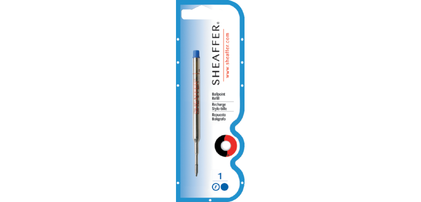 Recharge stylo bille Sheaffer Fin bleu blister 1 pièce