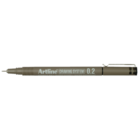 Fineliner Artline technisch 0.2mm zwart