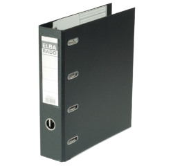 Classeur Elba Rado Plast 75mm bancaire 2 mécanismes PVC noir