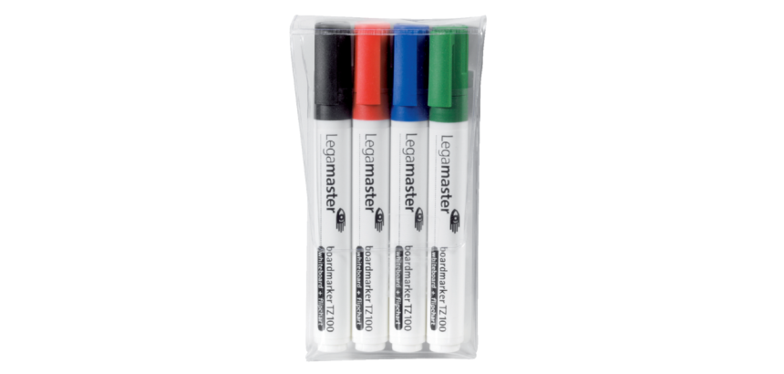 Marqueur tableau blanc Legamaster TZ100 ogive 1,5-3mm assorti 4 pièces