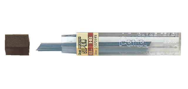 Pentel HB 0.3mm Black Lead Tube 12 Leads