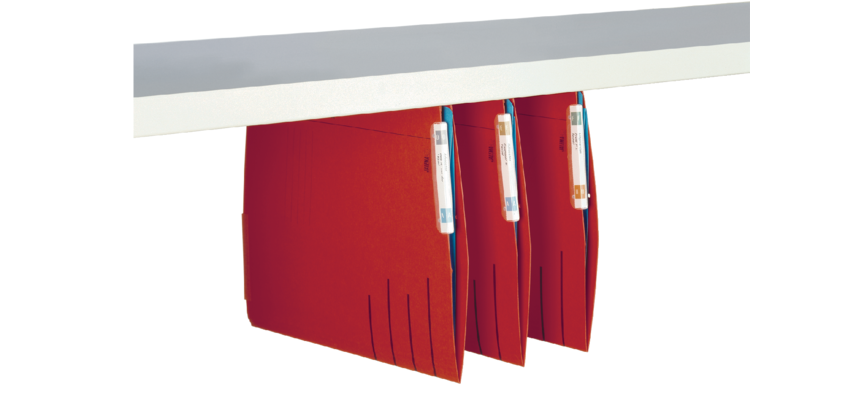 Hangmap Djois Secolor recycled lateraal voor legbord rood
