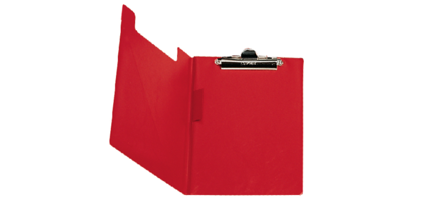 Bantex clipboard with flap, clip + red pen loop