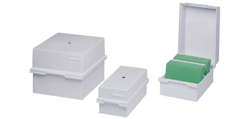 Card index tray with lid for 1200 cards A4 - Light grey