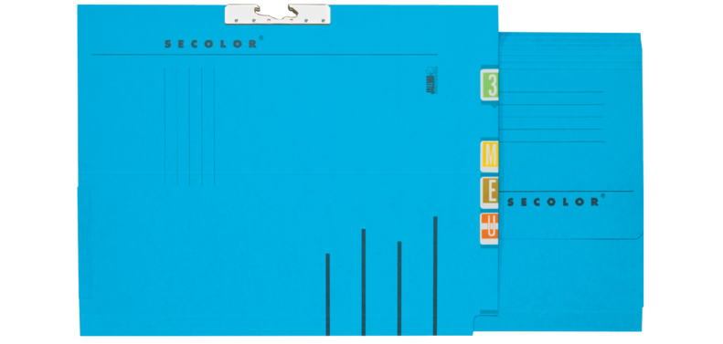 Dossier collectif Djois Secolor A4 latéral recyclé bleu