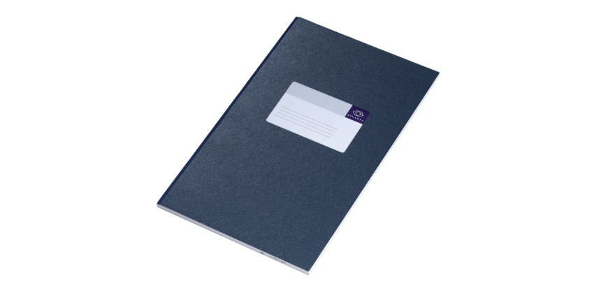 Registre in-folio large Atlanta ligné 100 pages bleu (néerlandais)