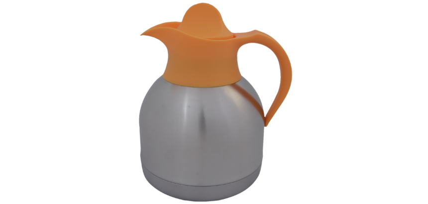 Thermoskan IEZZY theekan 1liter roestvrijstaal gele dop