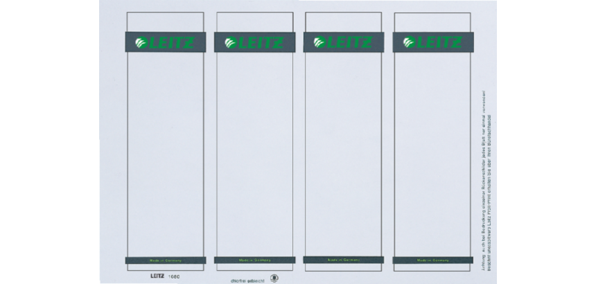 Etiquette dorsale Leitz Large 56x190mm à insérer blanc 100 pièces
