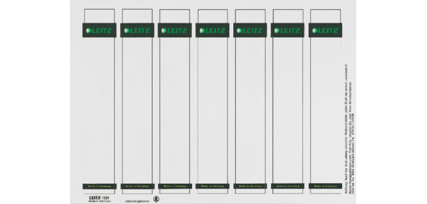 Etiquette dorsale Leitz Smal/courte 31x190mm à insérer blanc 175 pièces