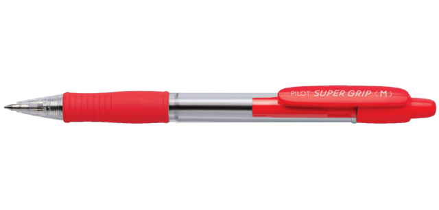 PILOT Super Grip Medium Ballpoint Pen red