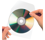 Housse CD/DVD Djois 127x127mm rabat transparent 25 pièces