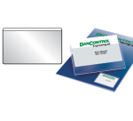 Transparent top-open adhesive business card holder Djois 105x60mm, 10 pieces