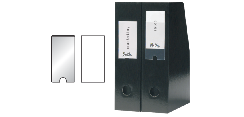 Porte-étiquettes Djois 55x150mm adhésif transparent 6 pièces