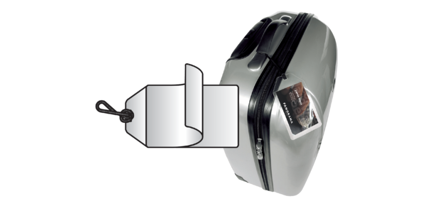 Label bagage Djois 3L 11120 72x123mm met nylonkoord transparant 10 stuks