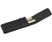 Etui stylos 322 Cuir grainé 2 cases Noir