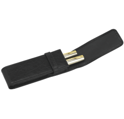 Etui stylos 322 Cuir grainé 2 cases Noir