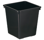 Papierbak kunststof vierkant taps 21liter zwart