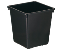 Corbeille à papier synthétique carrée conique 27L noir