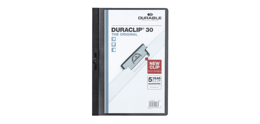 Chemise à clip Durable Duraclip A4 3mm 30 feuilles noir