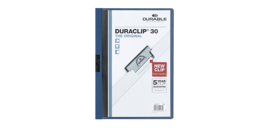 Chemise à clip Durable Duraclip A4 3mm 30 feuilles bleu