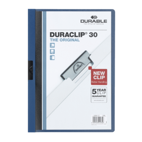 Chemise à clip Durable Duraclip A4 3mm 30 feuilles bleu