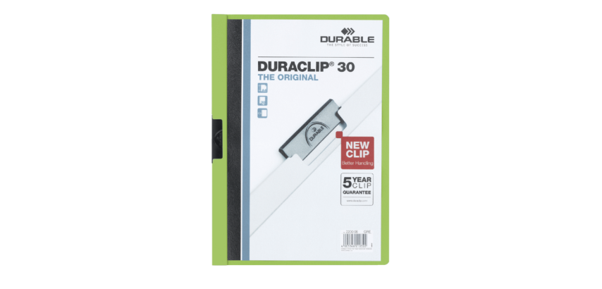 Chemise à clip Durable Duraclip A4 3mm 30 feuilles vert