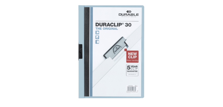 Chemise à clip Durable Duraclip A4 3mm 30 feuilles bleu ciel