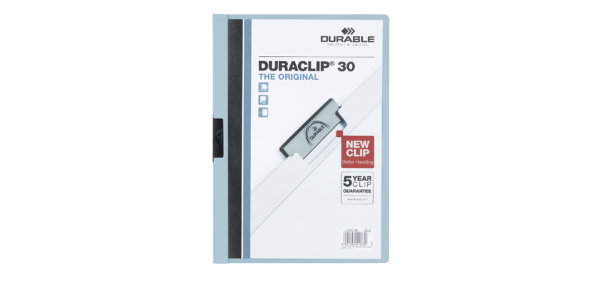 Chemise à clip Durable Duraclip A4 3mm 30 feuilles bleu ciel