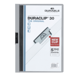 Klemmap Durable Duraclip A4 3mm 30 vellen grijs