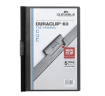Durable Duraclip A4 6mm 60 sheets black clip file folder