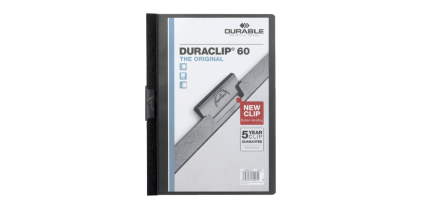 Durable Duraclip A4 6mm 60 sheets black clip file folder