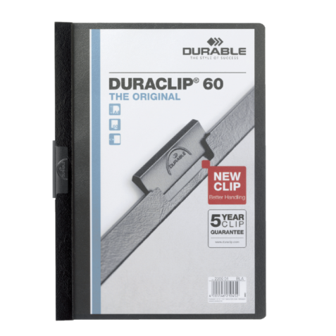 Chemise à clip Durable Duraclip A4 6mm 60 feuilles noir
