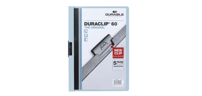 Klemmap Durable Duraclip A4 6mm 60 vellen blauw