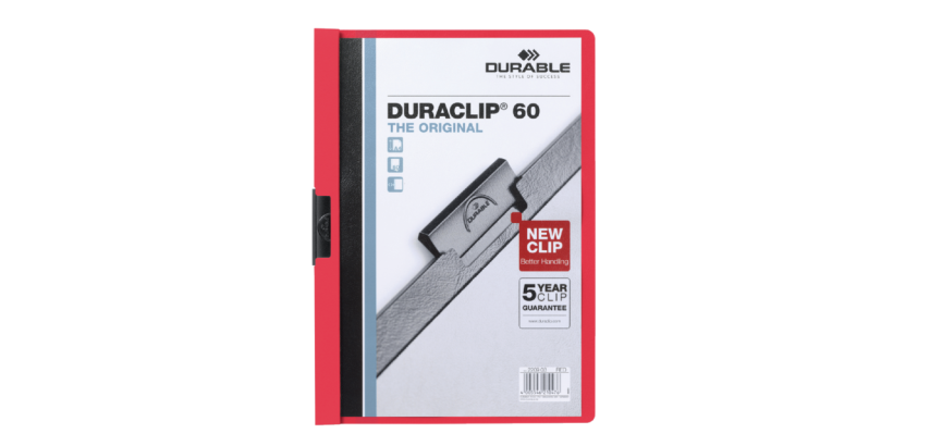Durable Klemmschiene Duraclip A4 6mm 60 Blatt rot