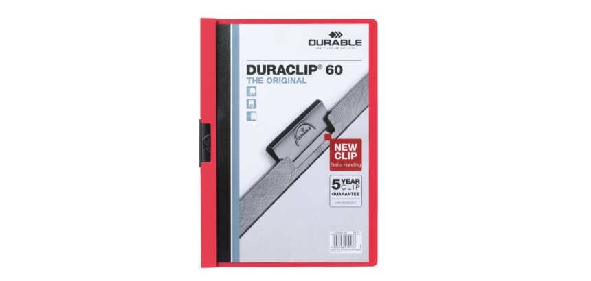 Durable Klemmschiene Duraclip A4 6mm 60 Blatt rot