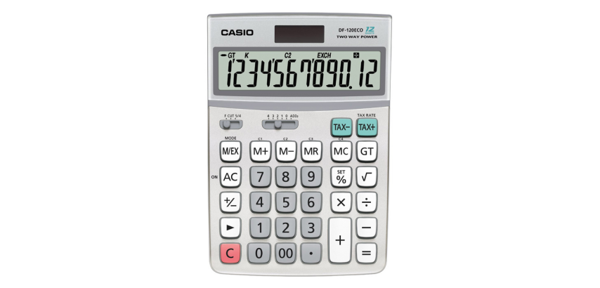 Calculatrice de bureau Casio DF-120 - 12 chiffres