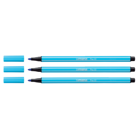 Feutre STABILO Pen 68/57 Medium bleu azur