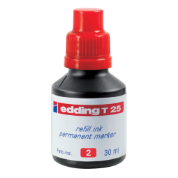 De_tinta rotulador edding t-25 rojo -frasco de 30 ml