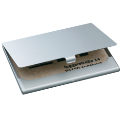 Visitekaarthouder Sigel VZ135 voor 15 kaarten 91x58mm graveerbaar aluminium mat zilver