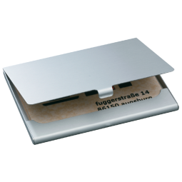 Visitekaarthouder Sigel VZ136 twin 2 vakken voor 2x15 kaarten 91x58mm graveerbaar aluminium mat zilver