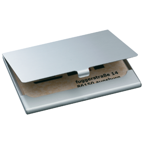 Visitekaarthouder Sigel VZ135 voor 15 kaarten 91x58mm graveerbaar aluminium mat zilver