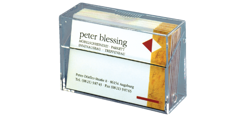 Visitenkartenbox Sigel VA110 100 Karten aus transparentem Acryl