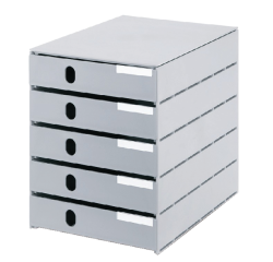 Module de classement Styroval 5 tiroirs fermés gris